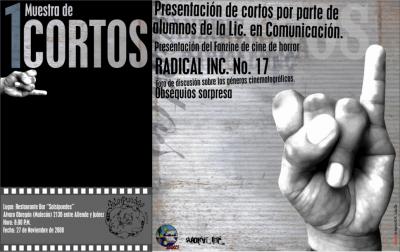 1 muesta de cortometrajes/presentación de Radical inc. ´zine en el Bar Salsipuedes